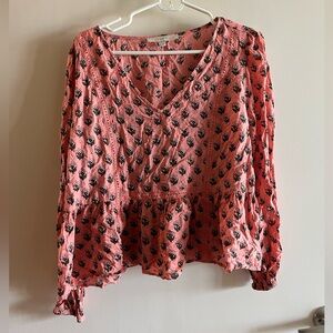 LOFT floral blouse large